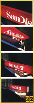 Световая реклама Sandisk - флеш память и карты памяти
